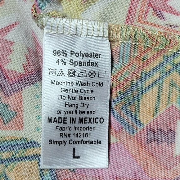 LuLaRoe Women's Size Large Tunic Shirt Multi-Color‎ Top Aztec Design Blouse - Picture 5 of 10